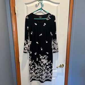 Black and white floral dress